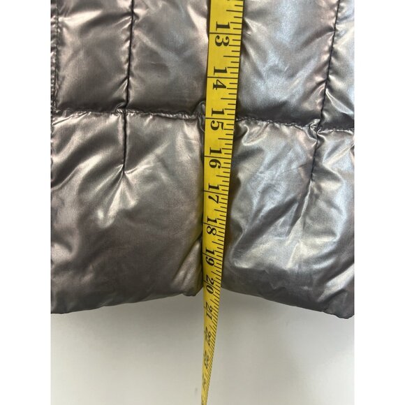 S13 Kylie Metallic Duck Down Feather Detachable Hooded Puffer Jacket Kids Sz 10 - Picture 13 of 15